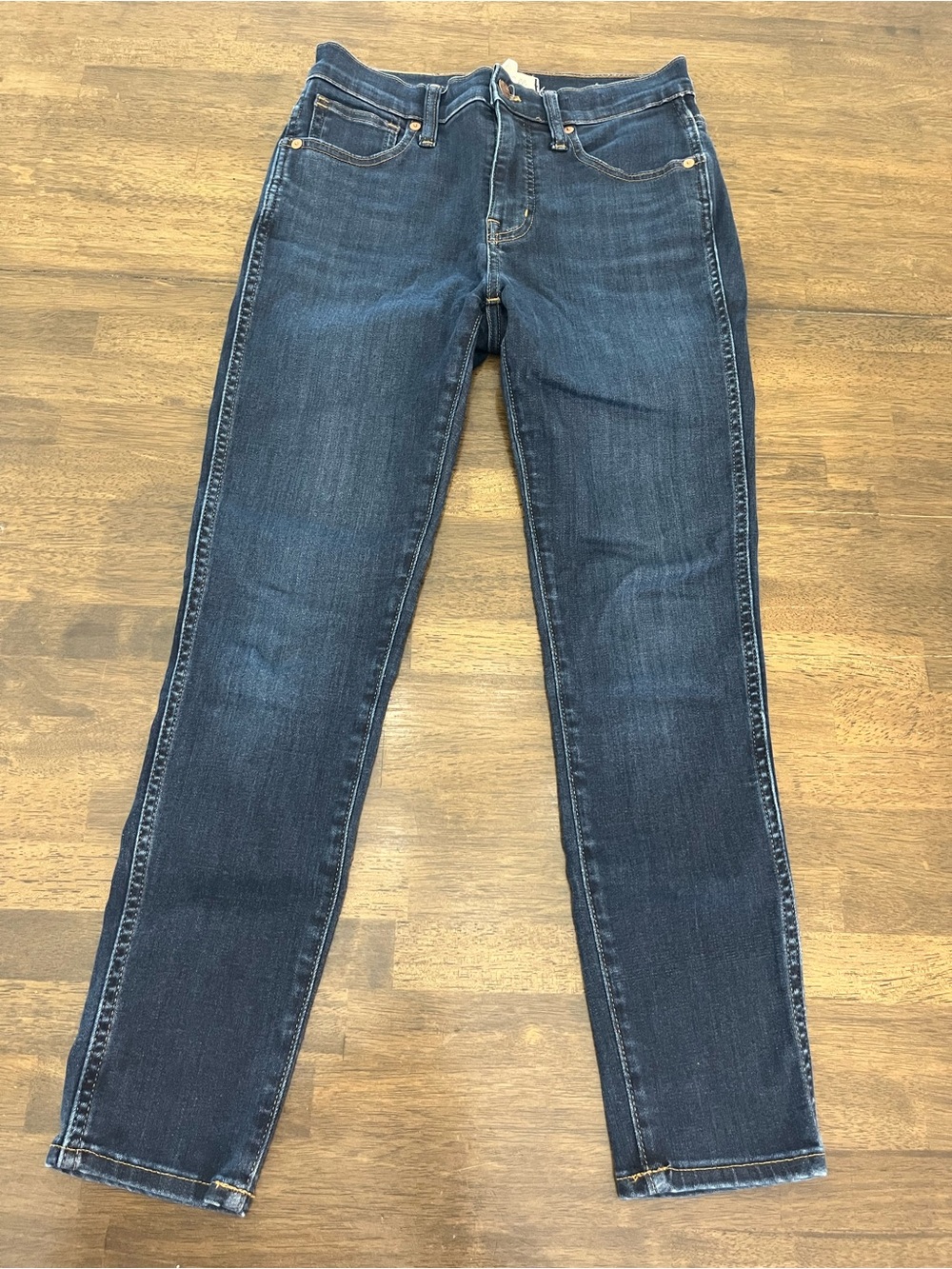 Madewell Womens Dark Blue Skinny Jeans 10” High Rise Skinny Denim Pants  Sz 26P